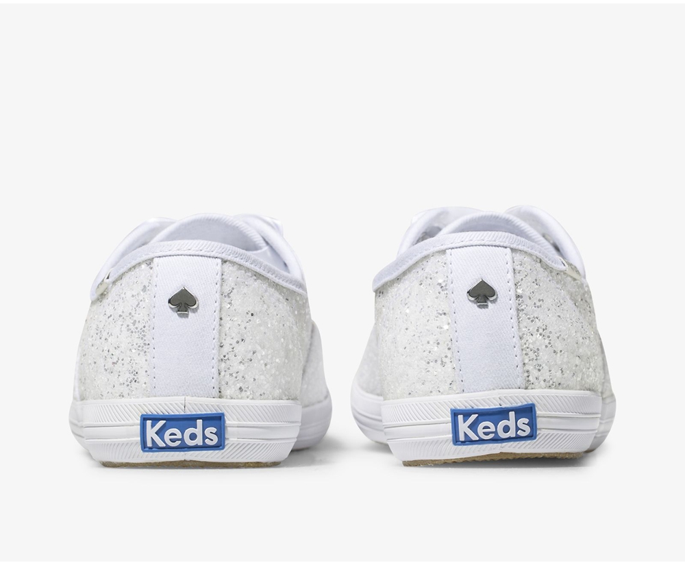 Zapatillas Keds Mujer Blancas - Kate Spade New York Champion Glitter - 524-HVSLGB